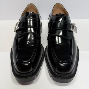 Christian Louboutin Black Patent Leather Monk Strap Shoes